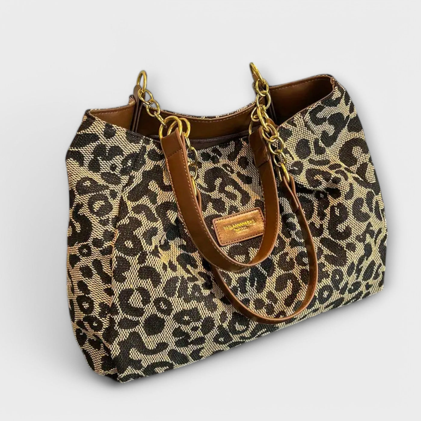 Nora. - Borsa a Tracolla in Tela con Stampa Leopardo