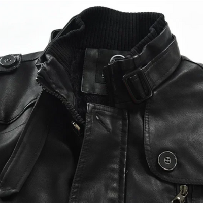 Giacca Biker Elegante in Pelle Lunga