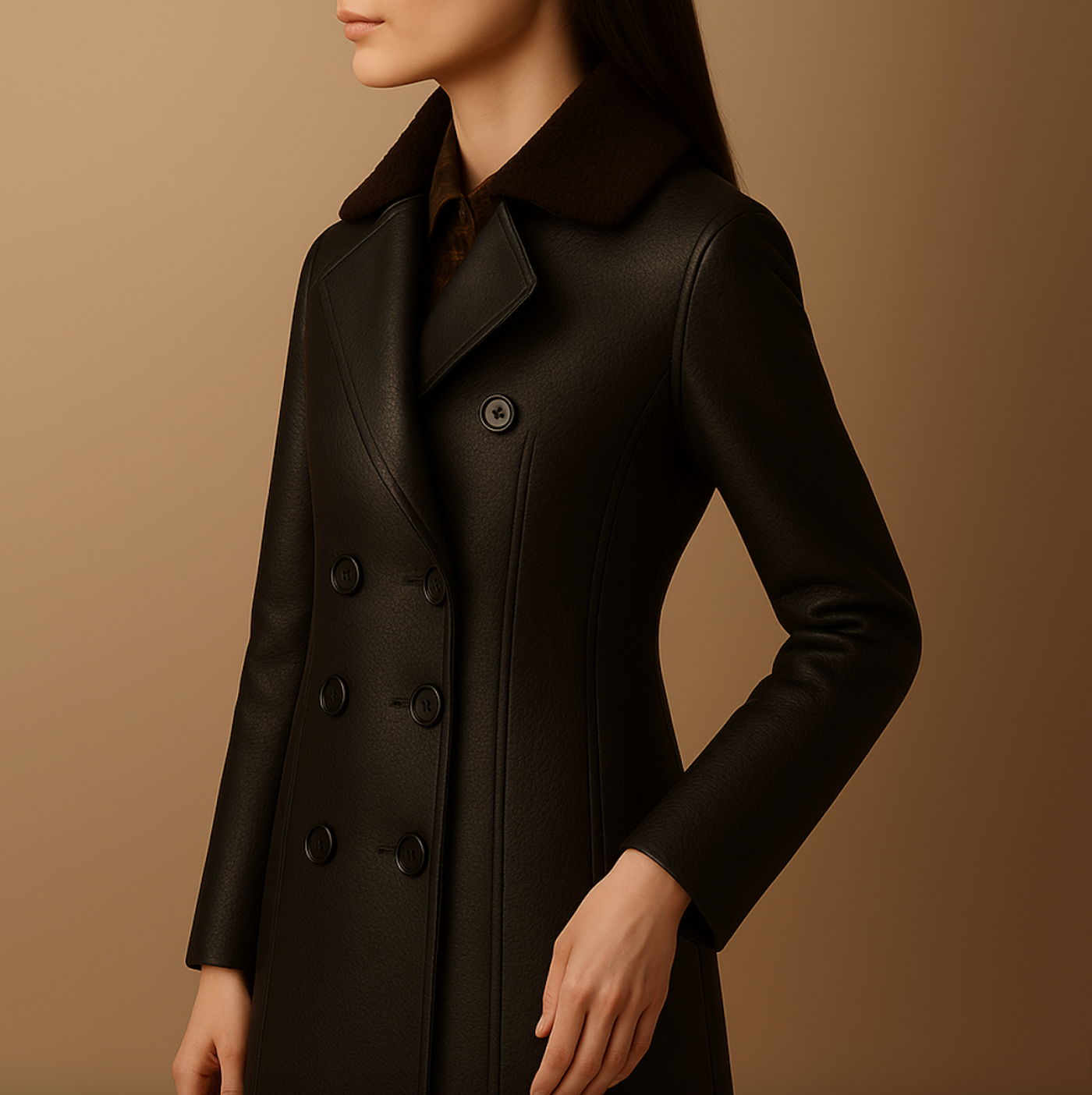 Maya | Cappotto Elegante in Pelle per Donne | Senza Tempo e Versatile