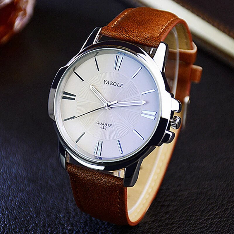 Orologio in Pelle con Vetro Blu Lussuoso™ - Olsen & Olsen