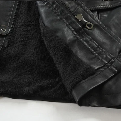 Giacca Biker Elegante in Pelle Lunga