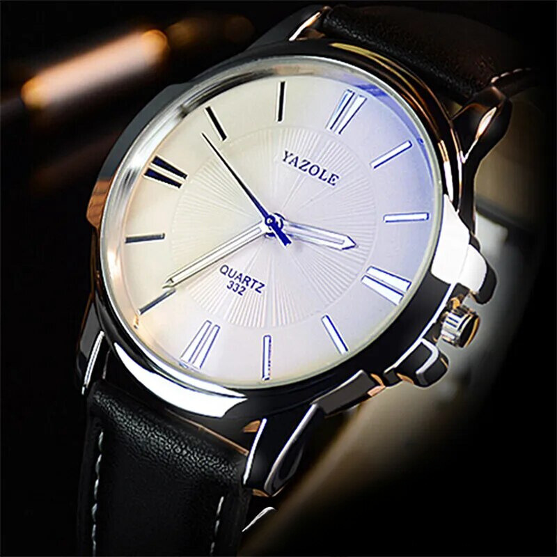 Orologio in Pelle con Vetro Blu Lussuoso™ - Olsen & Olsen