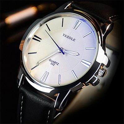 Orologio in Pelle con Vetro Blu Lussuoso™ - Olsen & Olsen