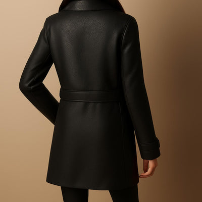 Maya | Cappotto Elegante in Pelle per Donne | Senza Tempo e Versatile