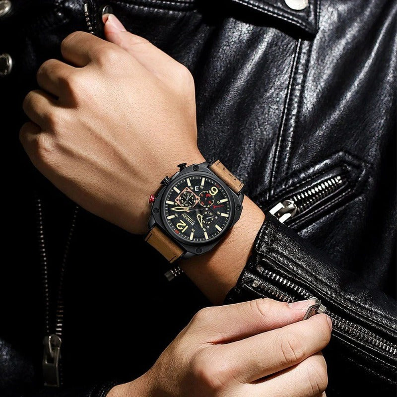 Orologio al Quarzo in Pelle d'Affari™ - Olsen & Olsen