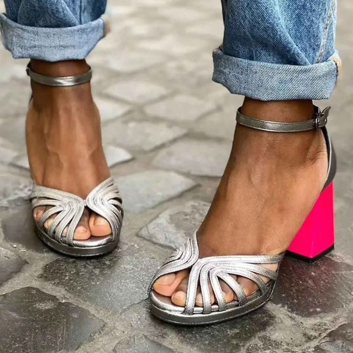 Marcella™ | Sandali con Tacco Brillante