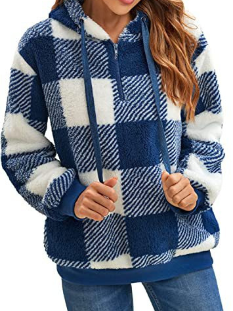 HOODIE IN FELPA A QUADRI NICOLE
