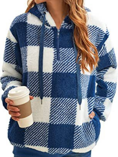 HOODIE IN FELPA A QUADRI NICOLE