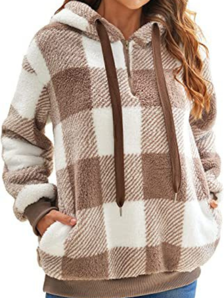 HOODIE IN FELPA A QUADRI NICOLE