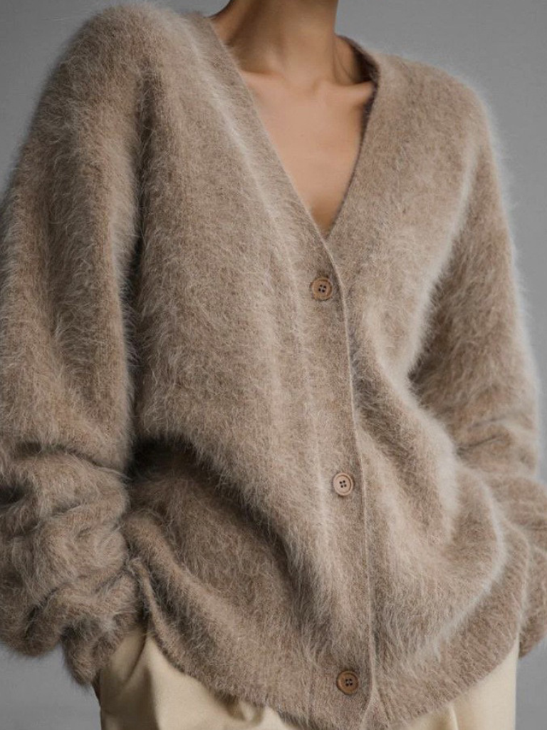 CARDIGAN FUZZY LUXE CELESTE