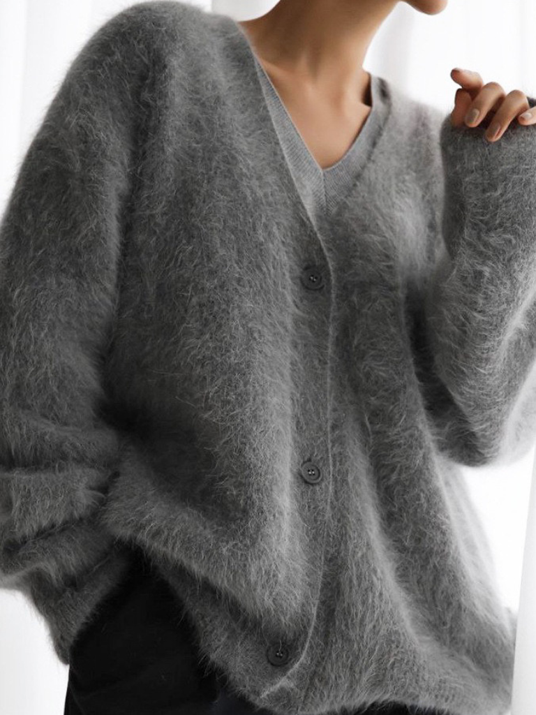 CARDIGAN FUZZY LUXE CELESTE
