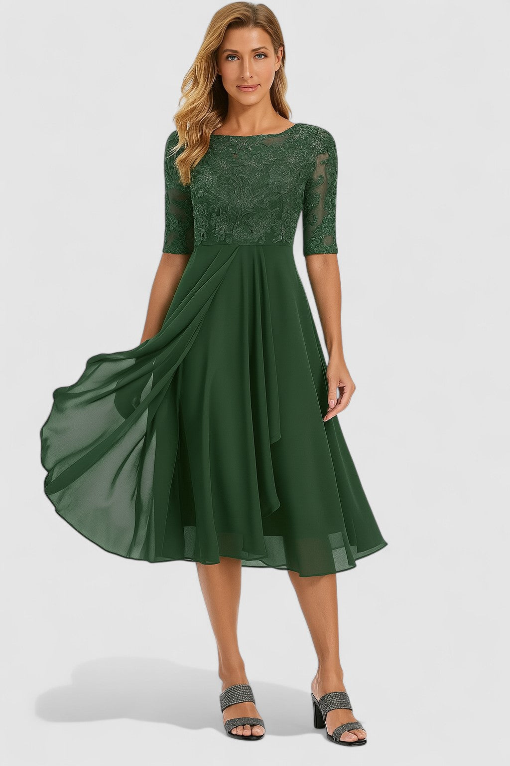 Elisa-Abito formale elegante con pizzo