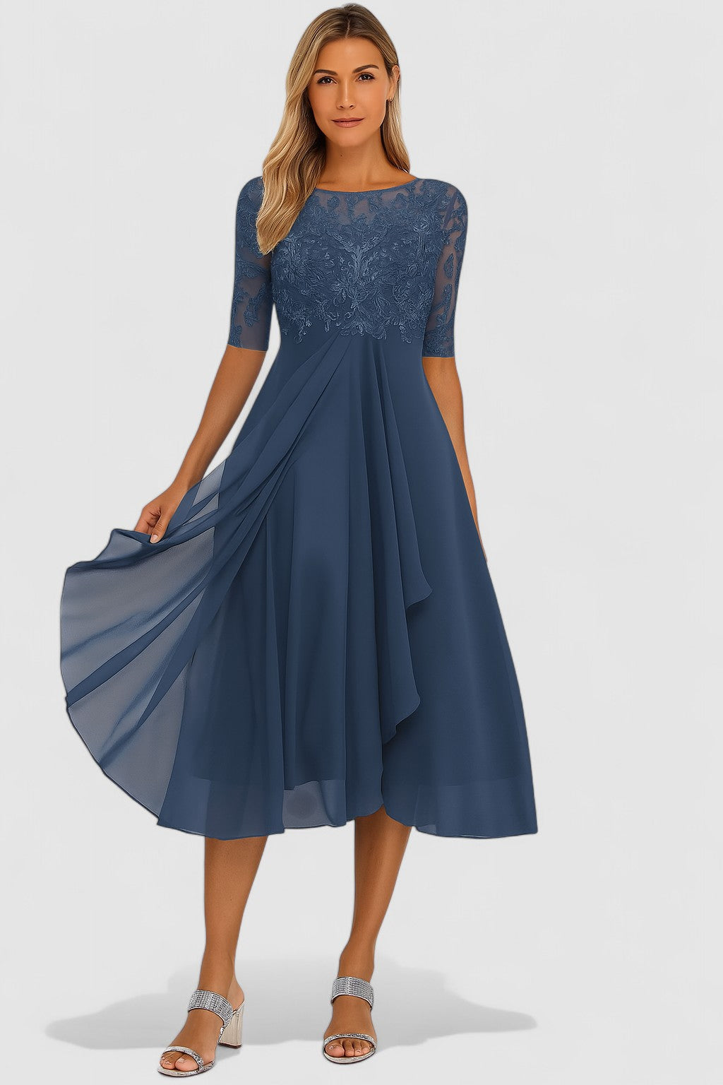 Elisa-Abito formale elegante con pizzo