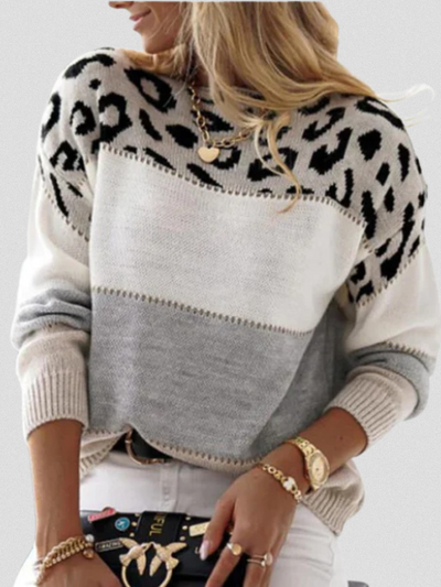 MAGLIONE CON ACCENTO LEOPARDO EMMA