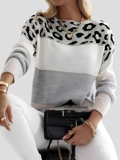 MAGLIONE CON ACCENTO LEOPARDO EMMA