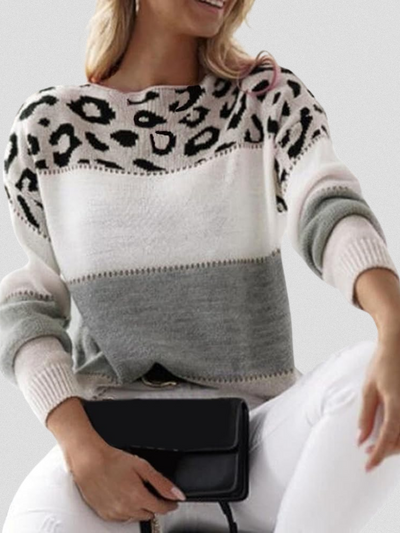 MAGLIONE CON ACCENTO LEOPARDO EMMA