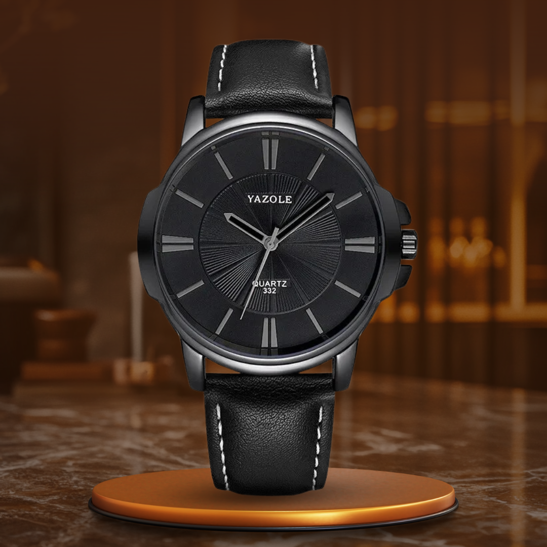 Orologio in Pelle con Vetro Blu Lussuoso™ - Olsen & Olsen