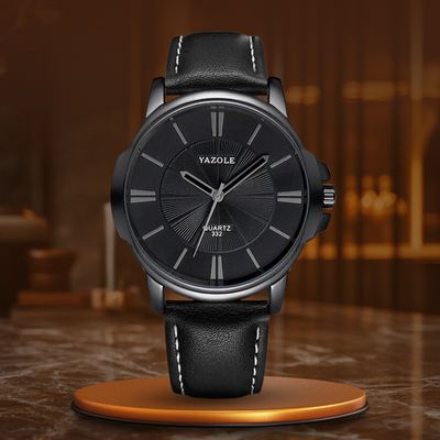 Orologio in Pelle con Vetro Blu Lussuoso™ - Olsen & Olsen