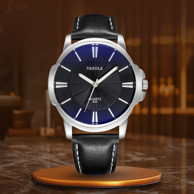 Orologio in Pelle con Vetro Blu Lussuoso™ - Olsen & Olsen
