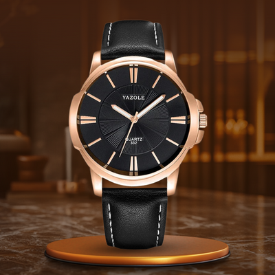 Orologio in Pelle con Vetro Blu Lussuoso™ - Olsen & Olsen