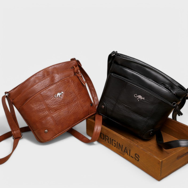Nora. - Borsa a tracolla casual con cuciture a rombi