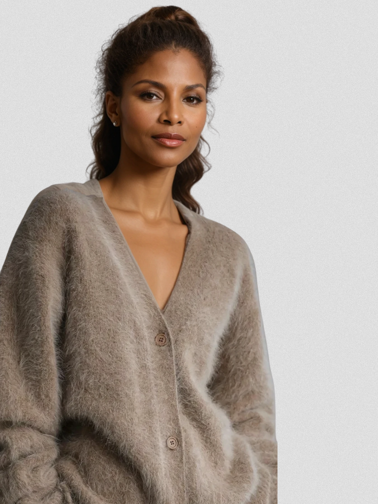 CARDIGAN FUZZY LUXE CELESTE