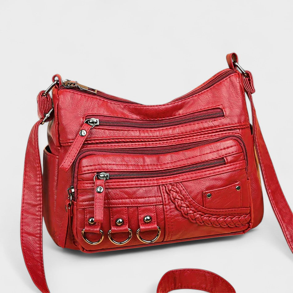 Nora. – Borsa a tracolla multilivello ispirata al vintage