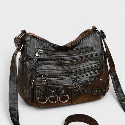 Nora. – Borsa a tracolla multilivello ispirata al vintage