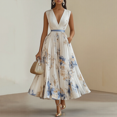 Milano-Abito Maxi Pieghettato Elegante