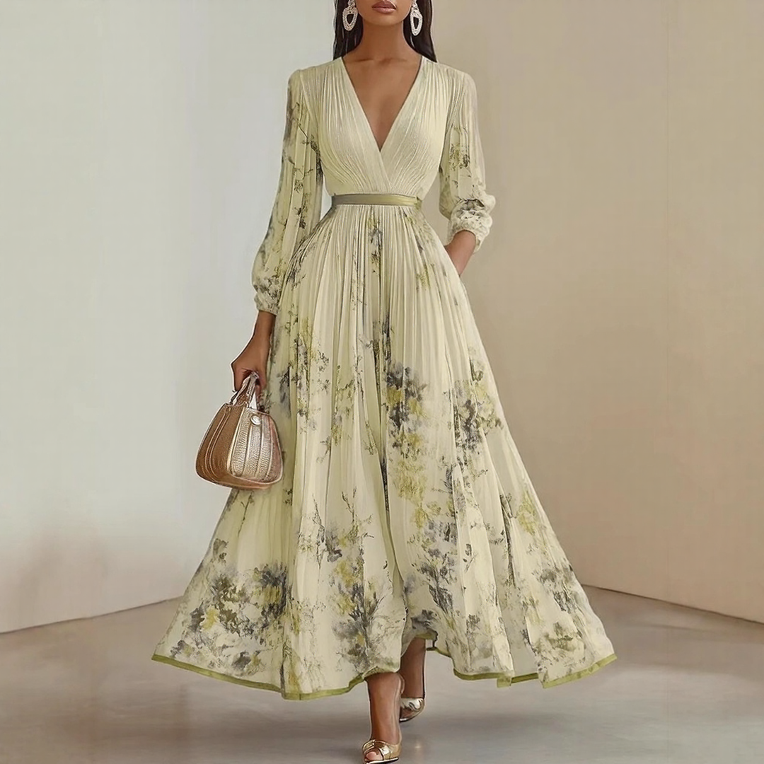 Milano-Abito Maxi Pieghettato Elegante