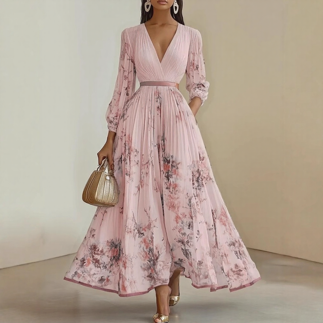 Milano-Abito Maxi Pieghettato Elegante
