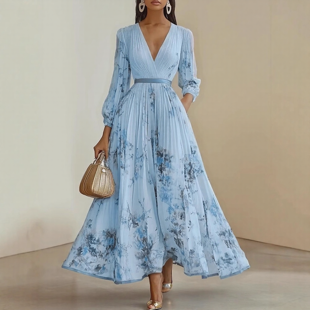 Milano-Abito Maxi Pieghettato Elegante