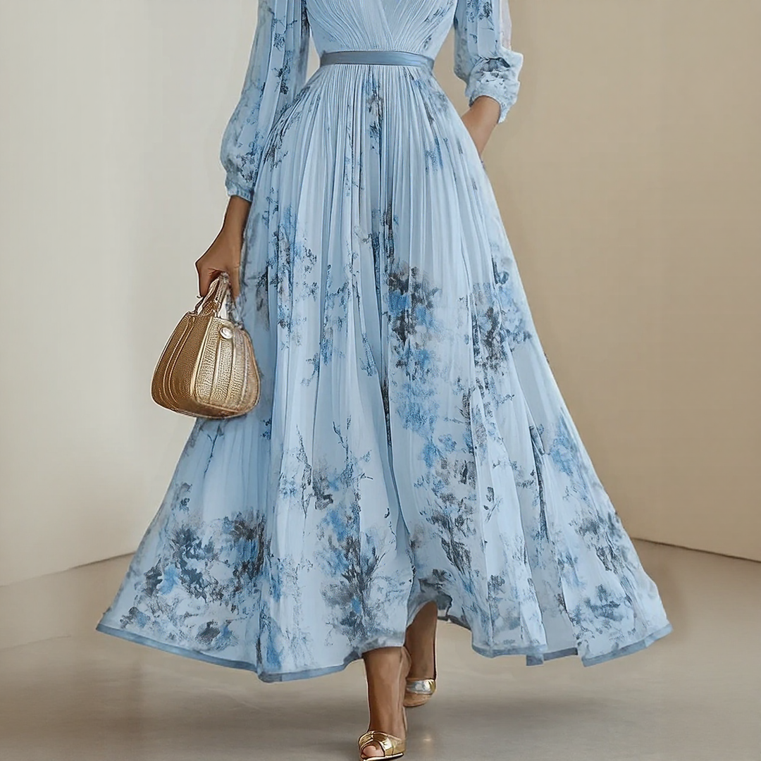 Milano-Abito Maxi Pieghettato Elegante