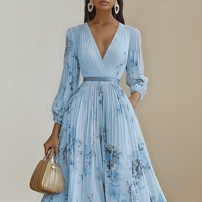 Milano-Abito Maxi Pieghettato Elegante