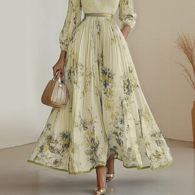 Milano-Abito Maxi Pieghettato Elegante