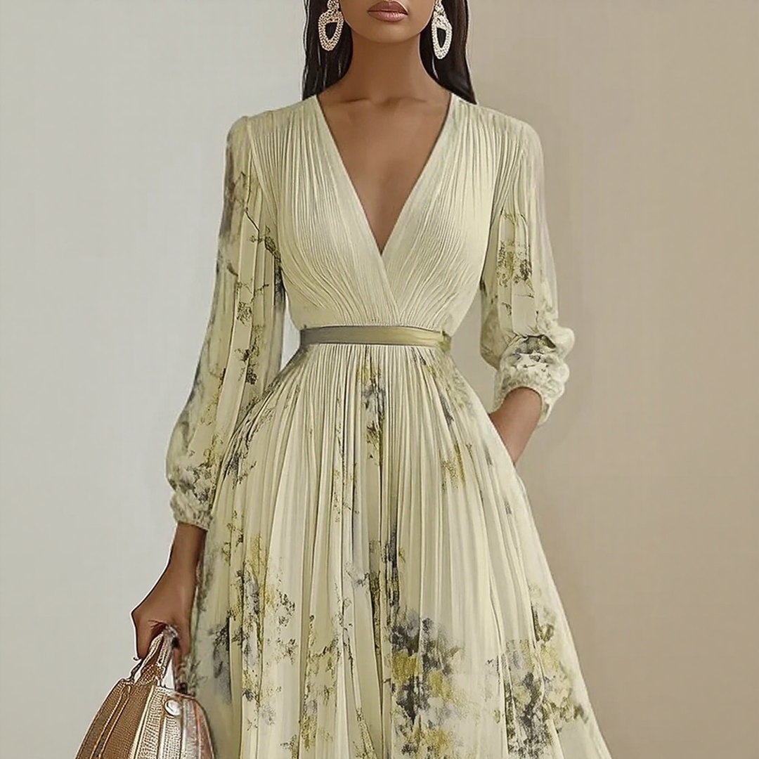 Milano-Abito Maxi Pieghettato Elegante