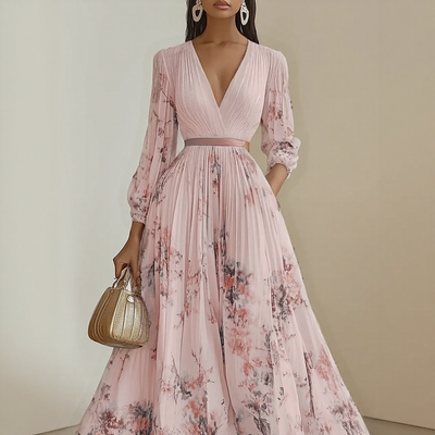 Milano-Abito Maxi Pieghettato Elegante