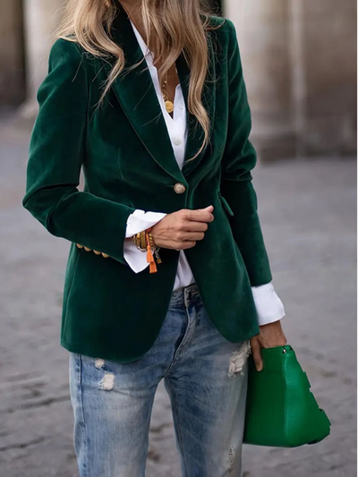 BLAZER IN VELLUTO SLIM FIT LUNA