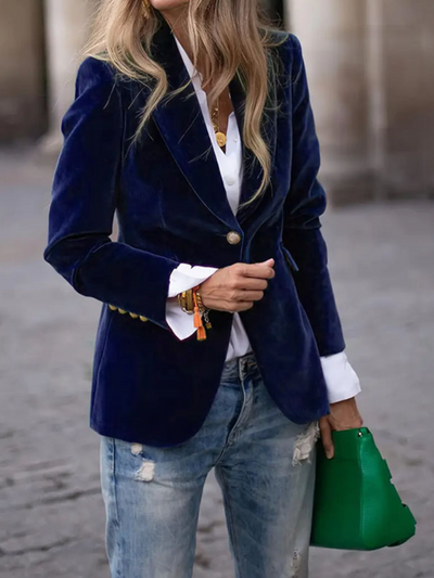 BLAZER IN VELLUTO SLIM FIT LUNA