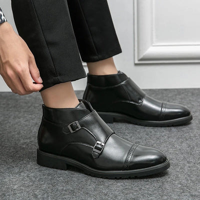 Parker | Stivali a Doppia Fibbia in Pelle Sintetica