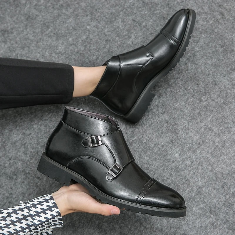 Parker | Stivali a Doppia Fibbia in Pelle Sintetica