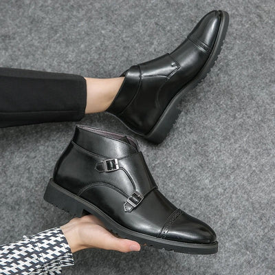 Parker | Stivali a Doppia Fibbia in Pelle Sintetica