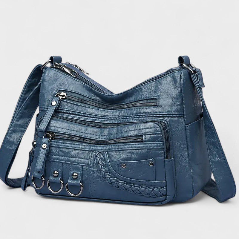 Nora. – Borsa a tracolla multilivello ispirata al vintage