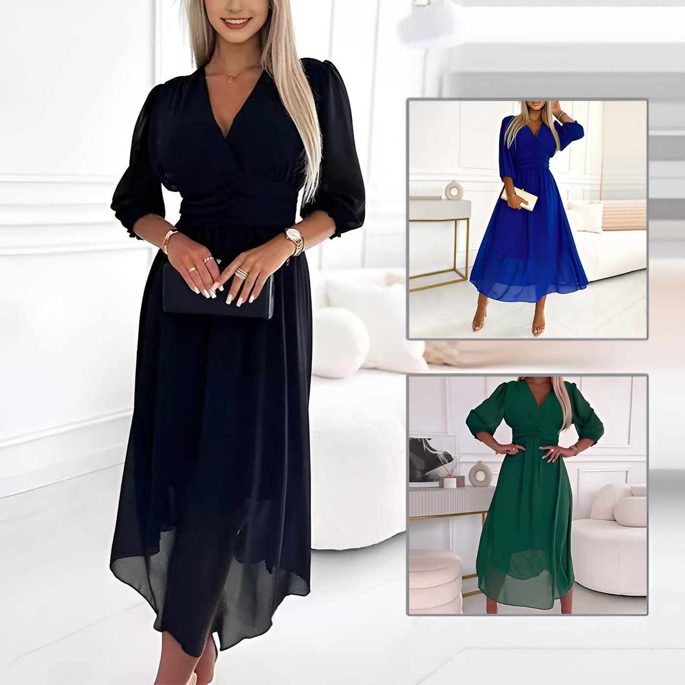 Chloe | Vestito in Chiffon di Seta Leggera