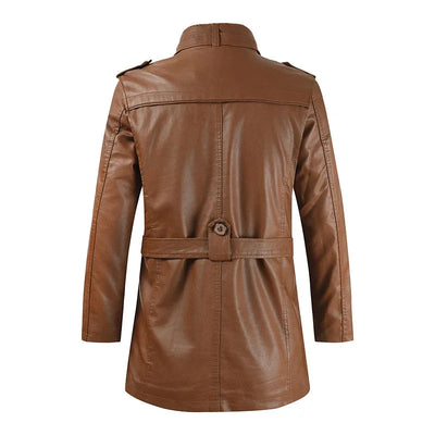 Giacca Biker Elegante in Pelle Lunga